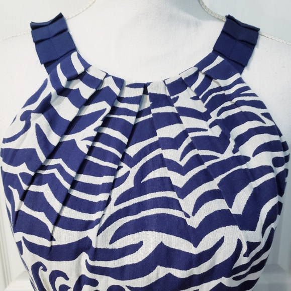 Antonio Melani Blue and White Sleeveless Dress - Picture 2 of 7